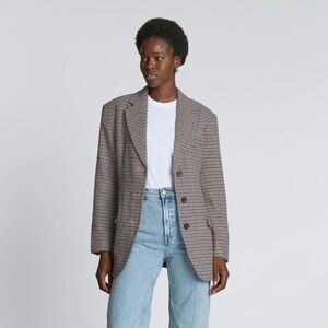 Everlane Oversized Houndstooth Wool Blazer